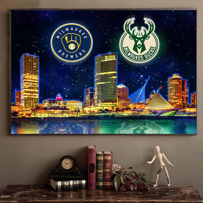 Milwaukee Skyline Unframed Poster, Wall Art