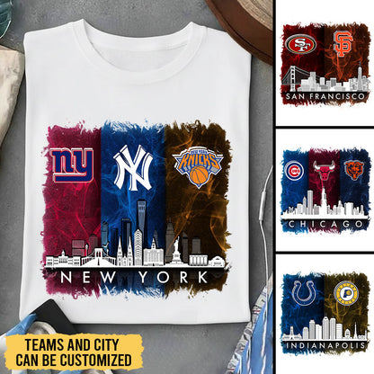 Teams With Skyline Shirt - Customized Shirt