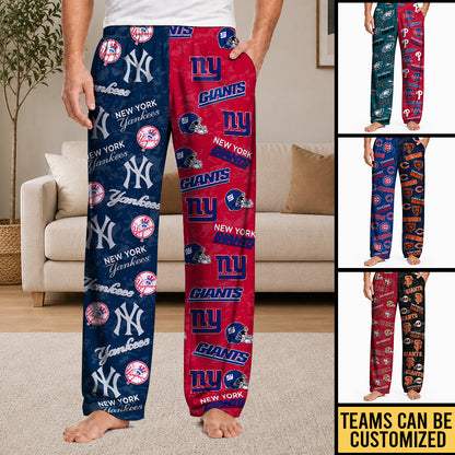 Two Teams Pattern Pajama Pants - Customized Pajama Pants V2