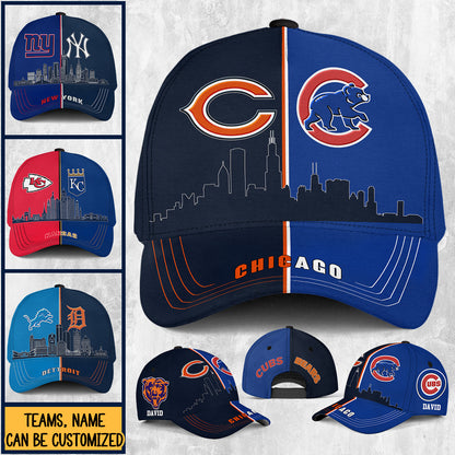 Two Teams Classic Cap - Customized Team Classic Cap - Skyline ver