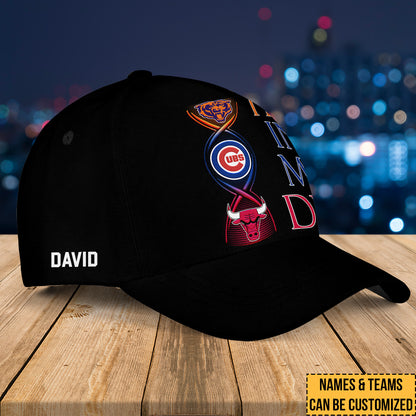 Three Teams In My DNA Classic Cap - Customized Classic Cap