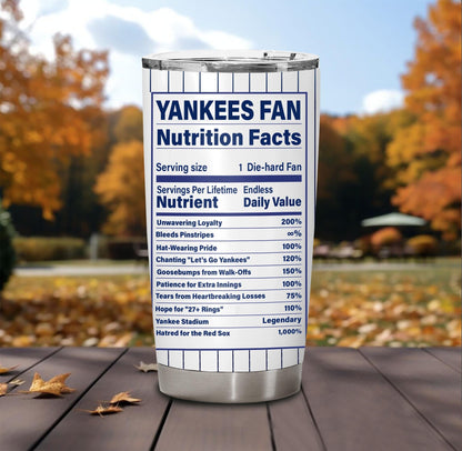 Nutrition Facts Stainless Steel Tumbler - NYYK