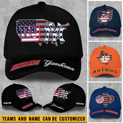 Teams With Flag Classic Cap - Customized Team Classic Cap