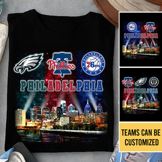 Philadelphia Skyline Team Shirt - Customized Shirt (clt)