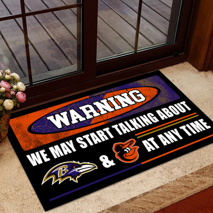 Warning We May Start Talking About Our Teams At Any Time Anti Slip Indoor Doormat