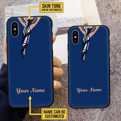 Personalized Flight Attendant Glass Phone Case