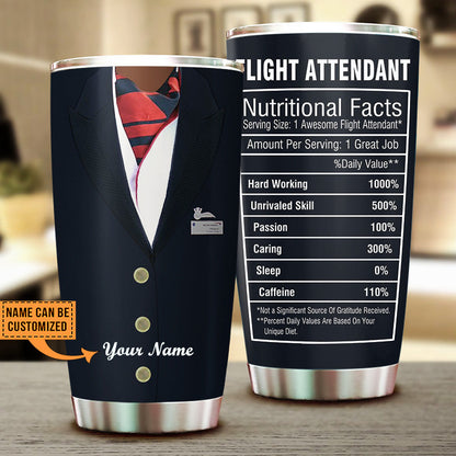 Personalized Flight Attendant Nutritional Facts Tumbler