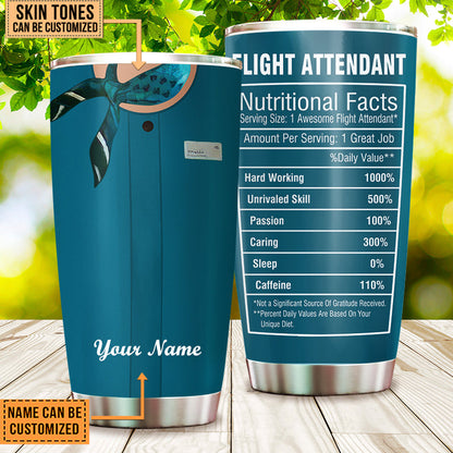 Personalized Flight Attendant Nutritional Facts Tumbler
