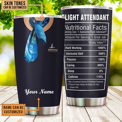 Personalized Flight Attendant Nutritional Facts Tumbler