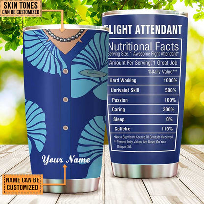 Personalized Flight Attendant Nutritional Facts Tumbler