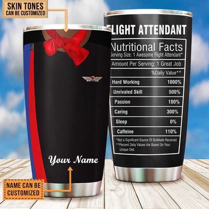 Personalized Flight Attendant Nutritional Facts Tumbler
