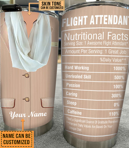 Personalized Flight Attendant Nutritional Facts Tumbler
