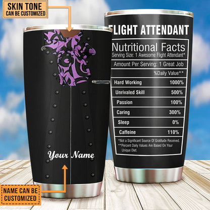 Personalized Flight Attendant Nutritional Facts Tumbler