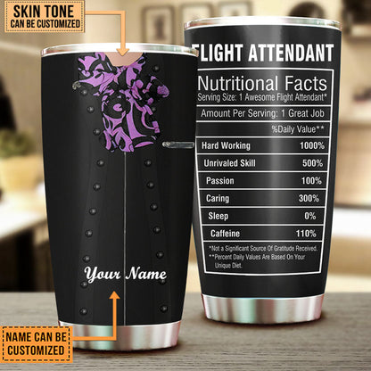 Personalized Flight Attendant Nutritional Facts Tumbler