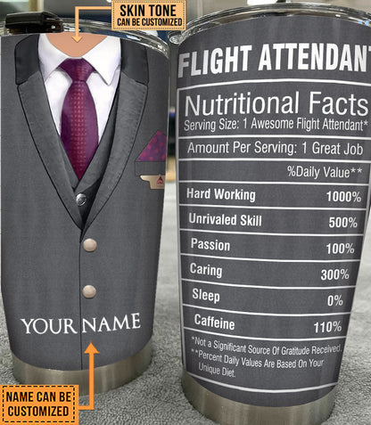 Personalized Flight Attendant Nutritional Facts Tumbler