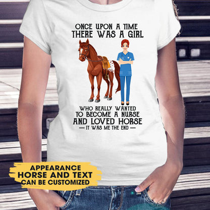 I Like My Job And Horses - Personalized Nurse Shirt
