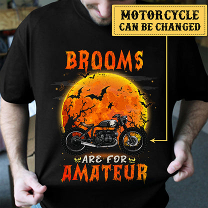 Personalized Brooms Are For Amateur Motorcycle Halloween Shirt