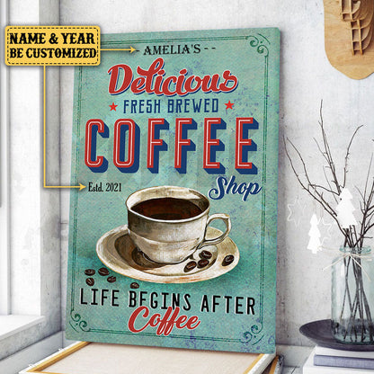 Personalized Life Begins After Coffee Poster & Canvas