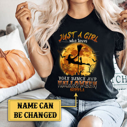 Personalized Just A Girl Who Loves Dance And Halloween Shirt
