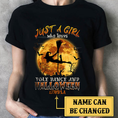Personalized Just A Girl Who Loves Dance And Halloween Shirt