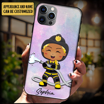 Personalized Firefighter Glass Phone Case