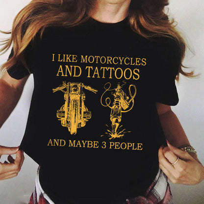 Personalized I Like Motorcycles And Maybe 3 People Shirt