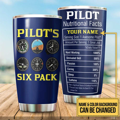 Personalized Pilot's Six Pack Tumbler