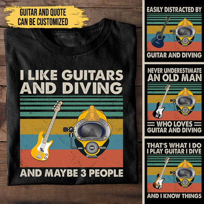 I Like Guitars And Diving - Personalized Shirt