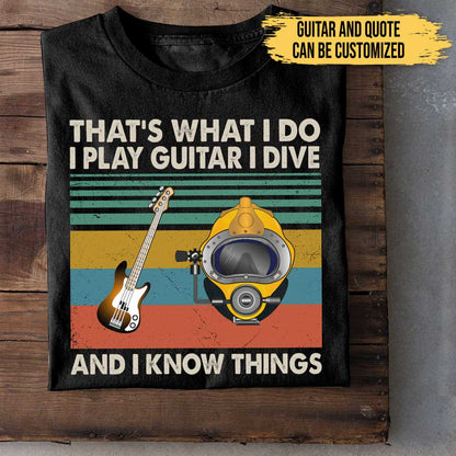 I Like Guitars And Diving - Personalized Shirt