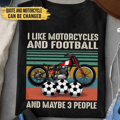 Love Motorcycles And Football - Personalized Shirt