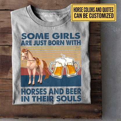 Personalized Like Horses And Beer Shirt