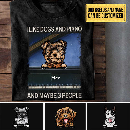 Personalized I Like Dogs And Piano Shirt