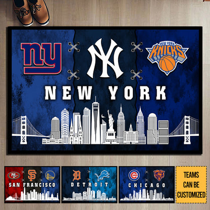 Teams With Skyline Customized Doormat - Anti Slip Indoor Doormat