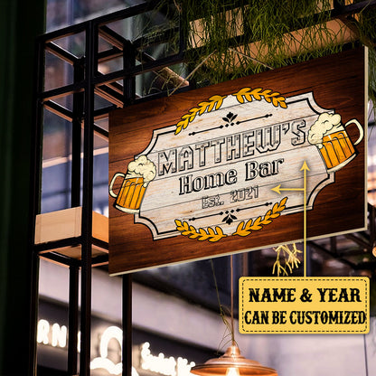 Personalized Home Bar Pallet Wood Rectangle Sign