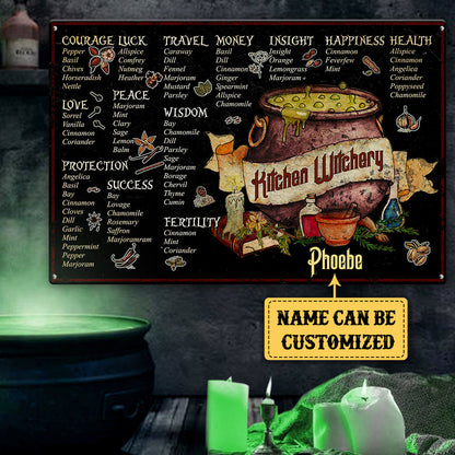 Personalized Kitchen Witchery Classic Metal Sign