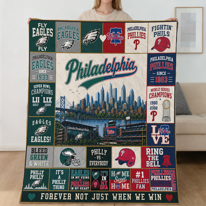 Philadelphia Football and Baseball Quilt